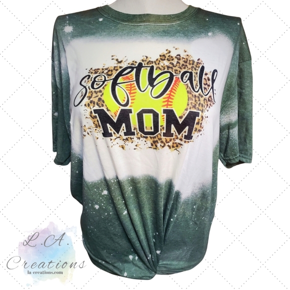 Softball Mom - Bleached Tee Sizes Small-3x - Picture 1 of 2